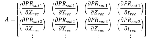 First design matrix A